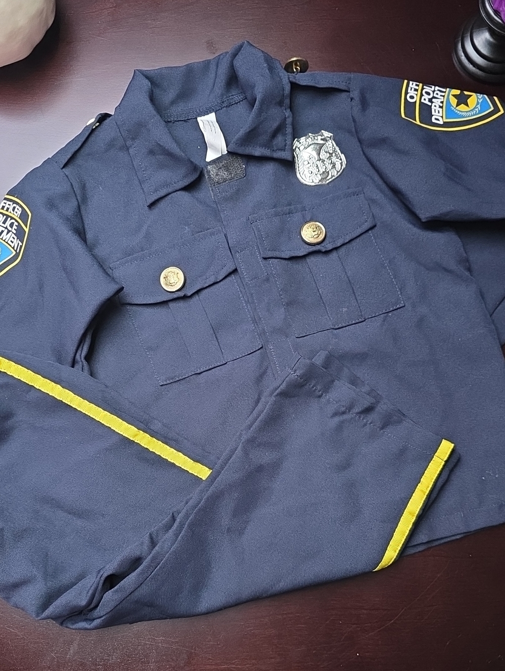 Halloween Child Police Costume Jacket and Pants - Navy Blue